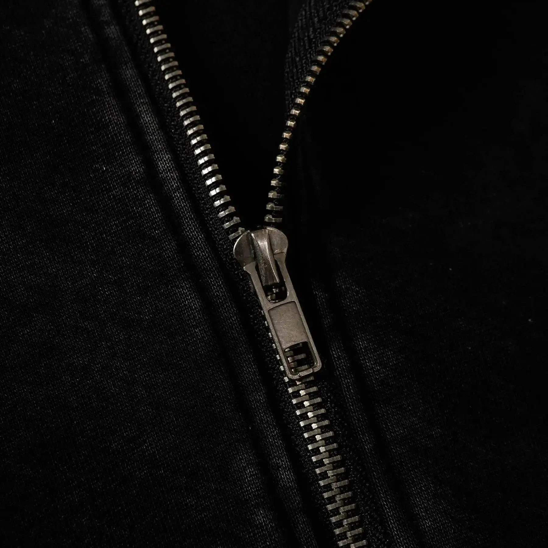 Washed Distressed Rivet Zipper Hoodie