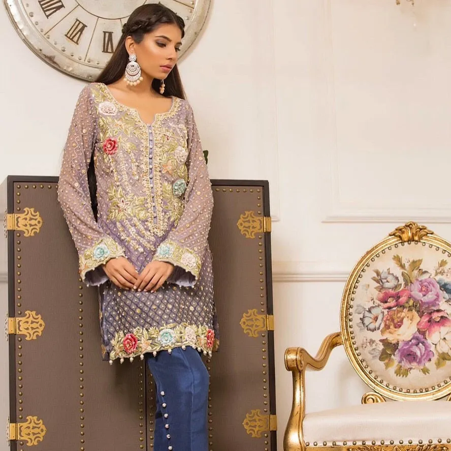 Wedding party dress dabka tila nagh and threds work Model #P 186