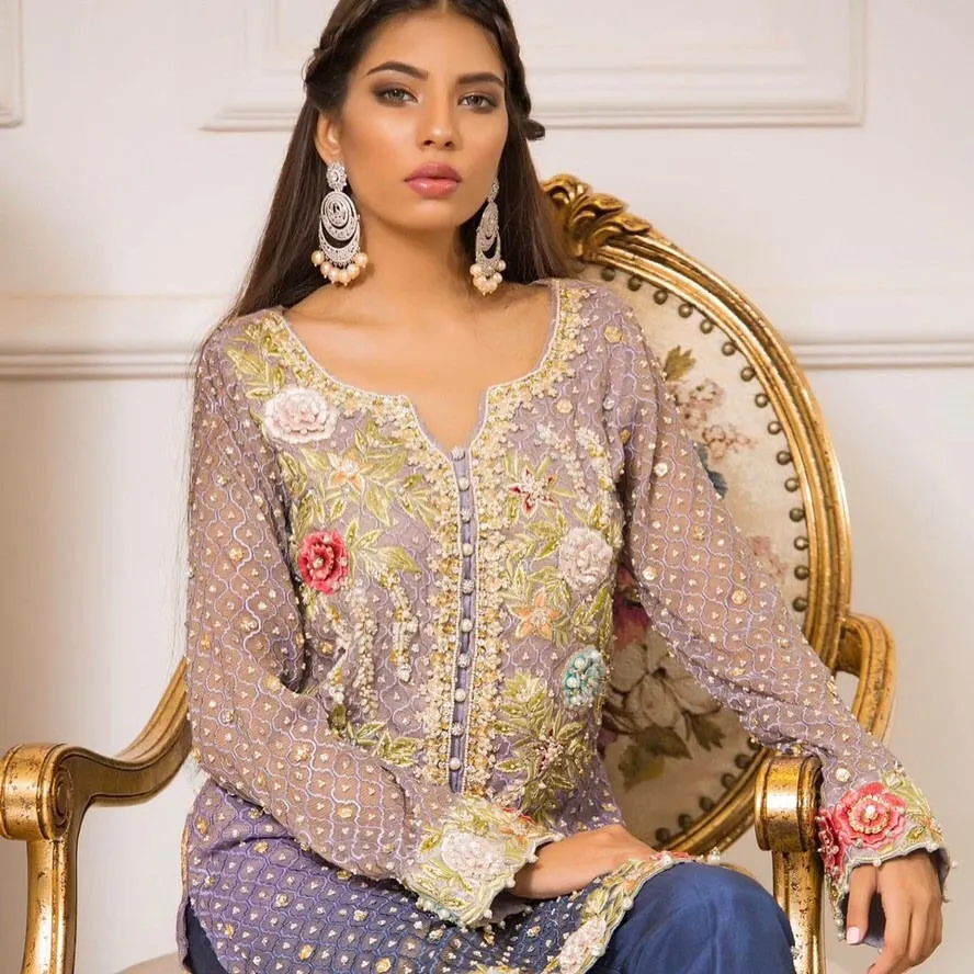 Wedding party dress dabka tila nagh and threds work Model #P 186