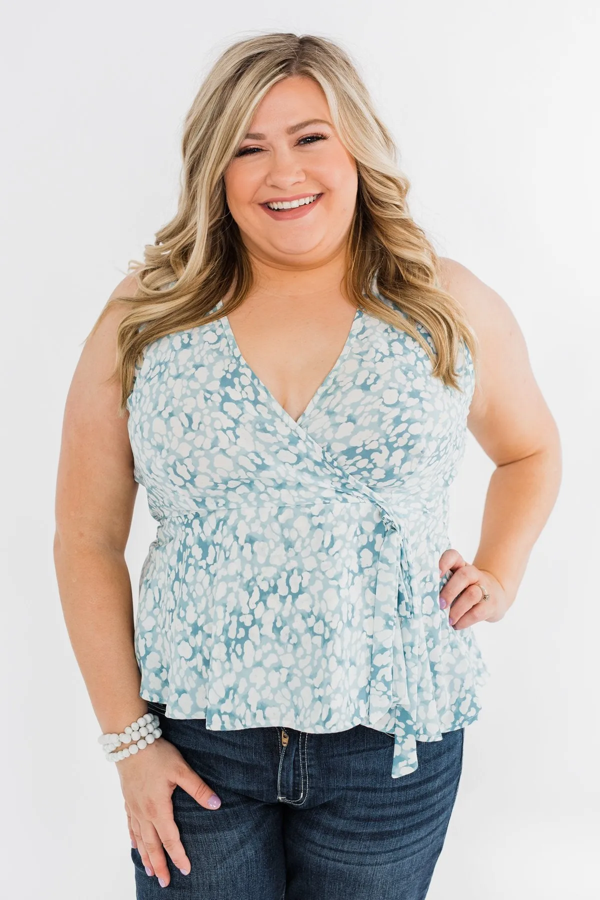 What She Wants Tie Tank Top- Light Blue