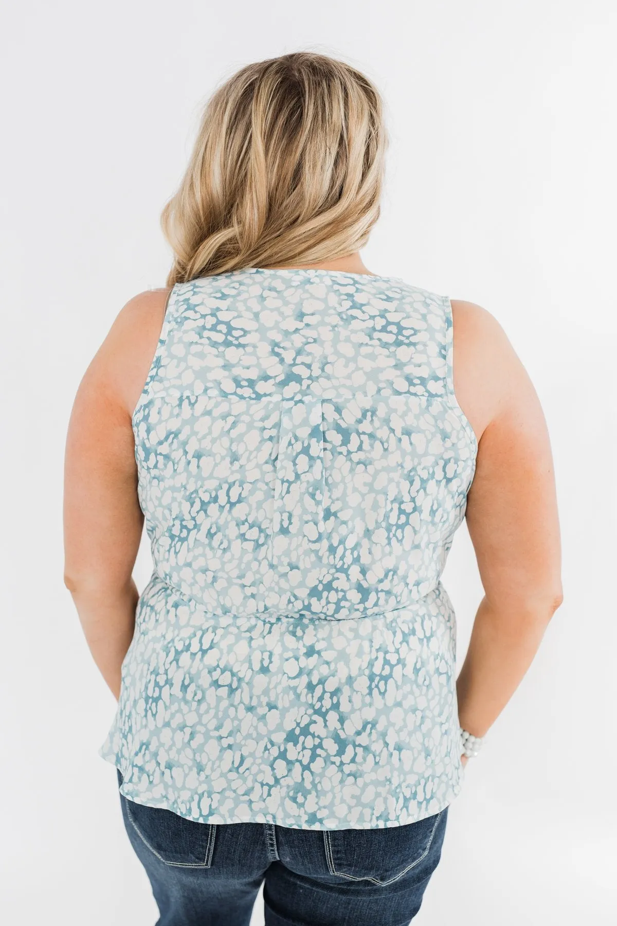 What She Wants Tie Tank Top- Light Blue