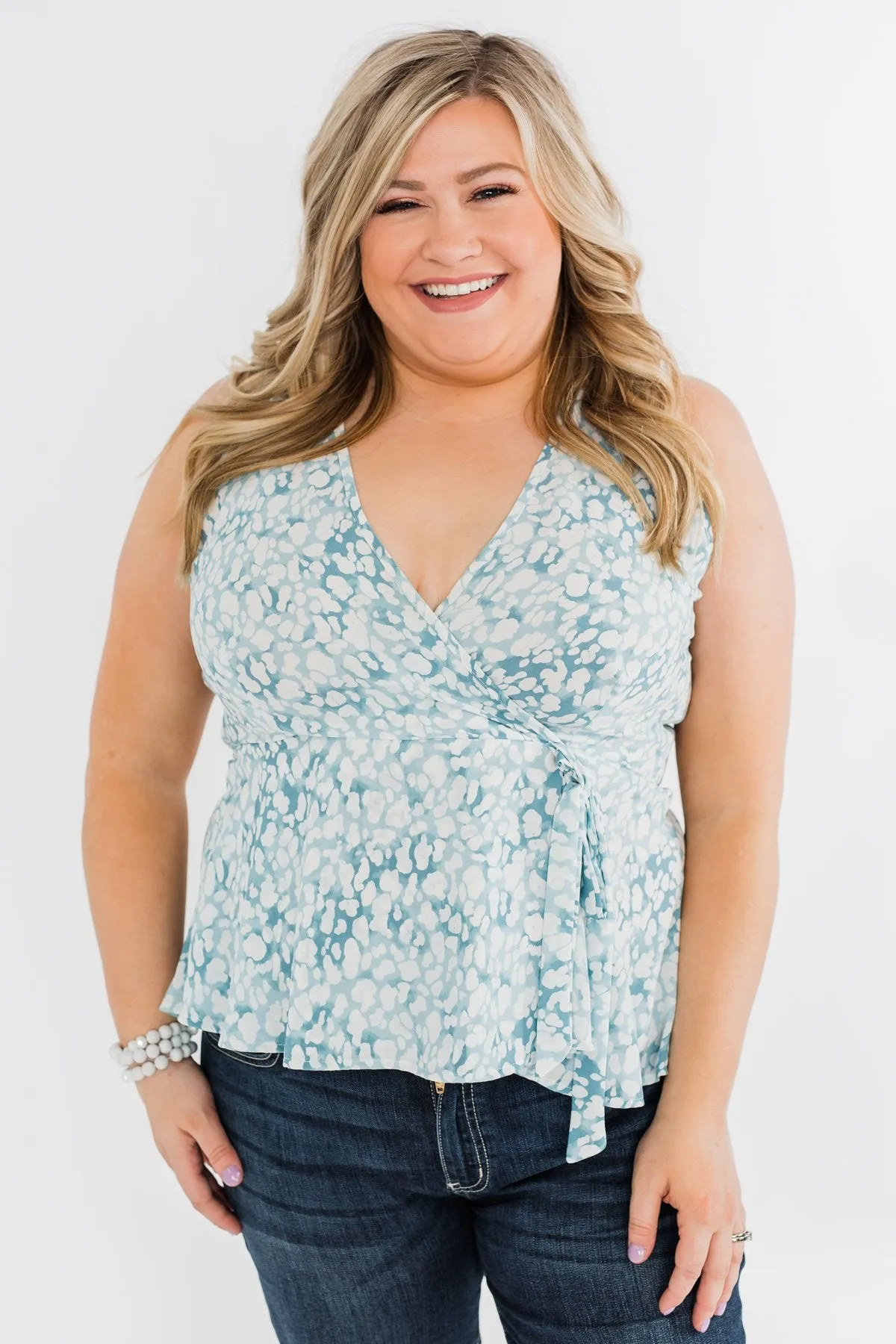 What She Wants Tie Tank Top- Light Blue