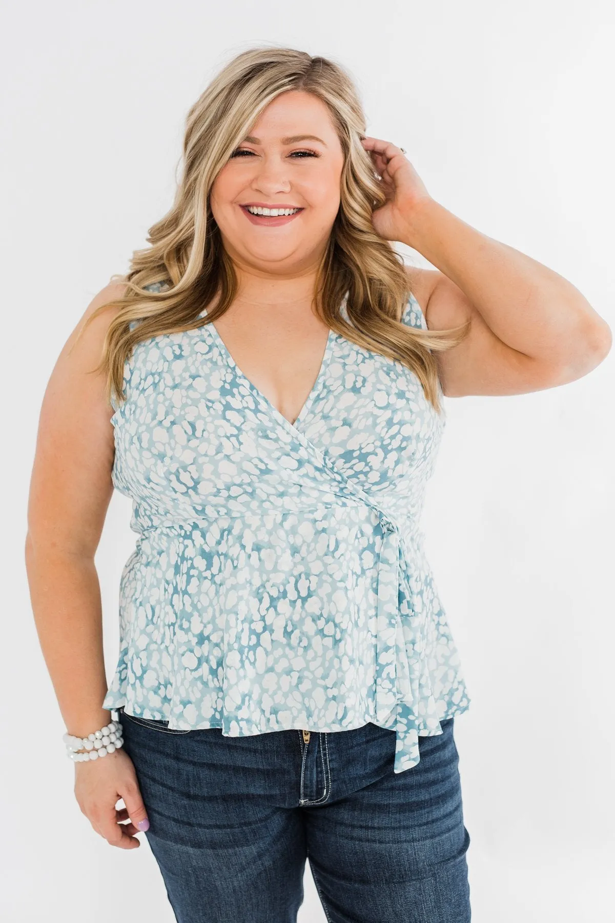 What She Wants Tie Tank Top- Light Blue