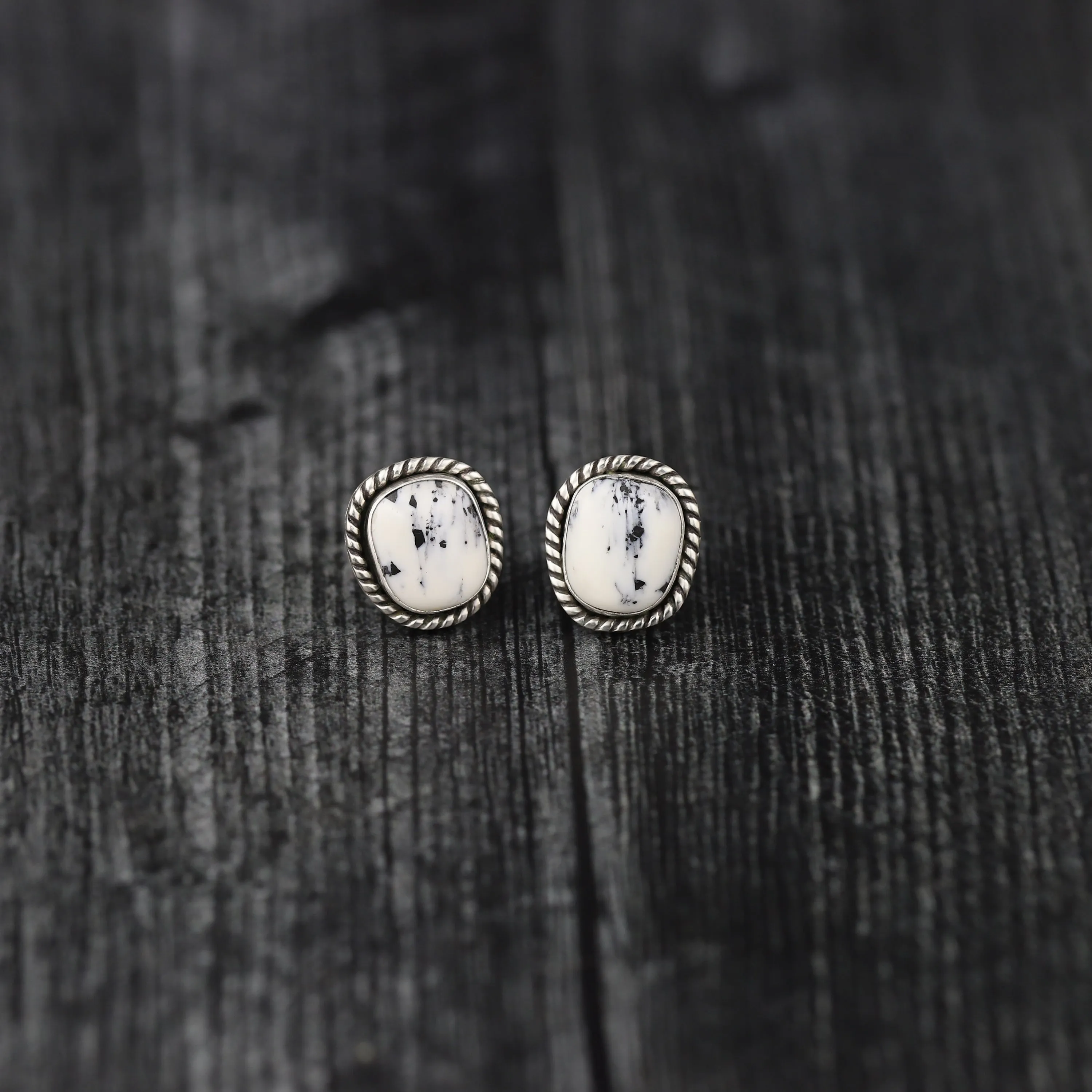 White Buffalo Statement Studs