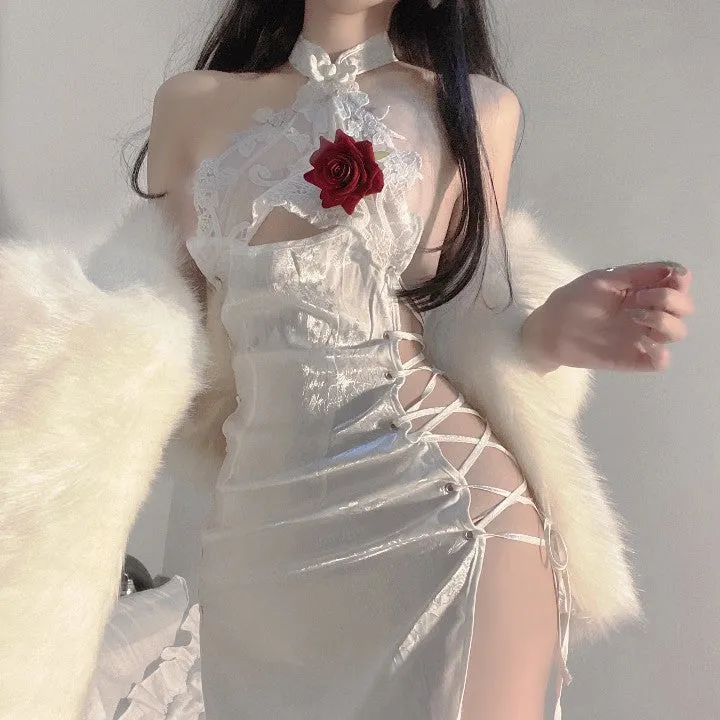 white cheongsam   KF705759