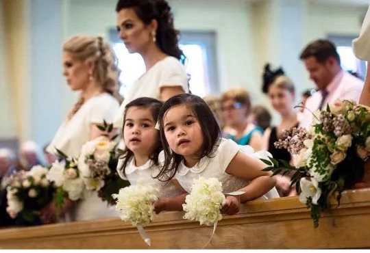 White Shantung Flower Girl Dresses, White Shantung Smocked Dresses add Petticoat and Headpiece