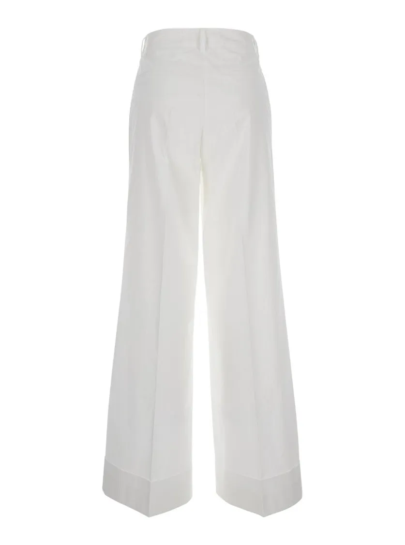 Wide-Leg Trousers - Plain Cotton