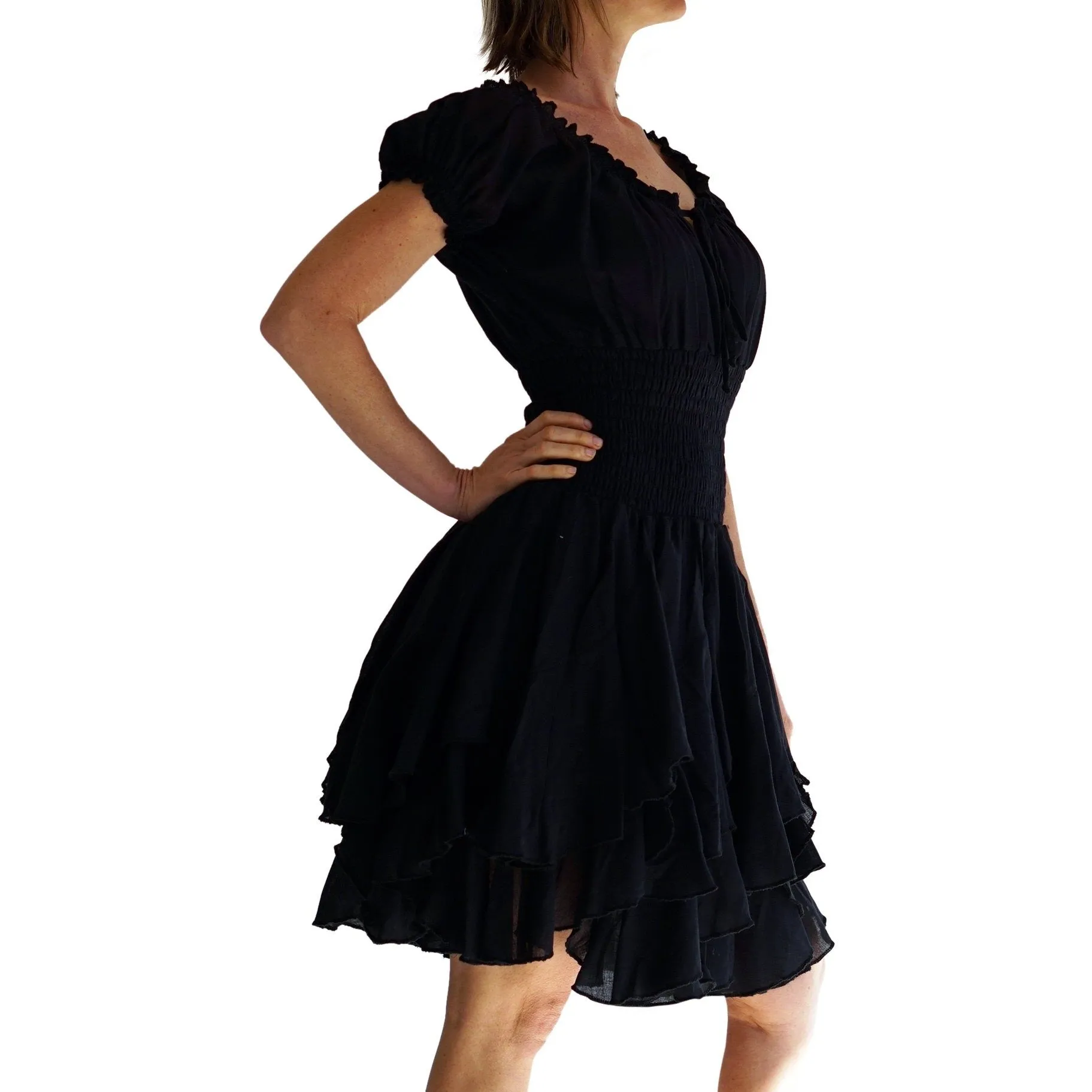 'Willow' Renaissance Dress - Black