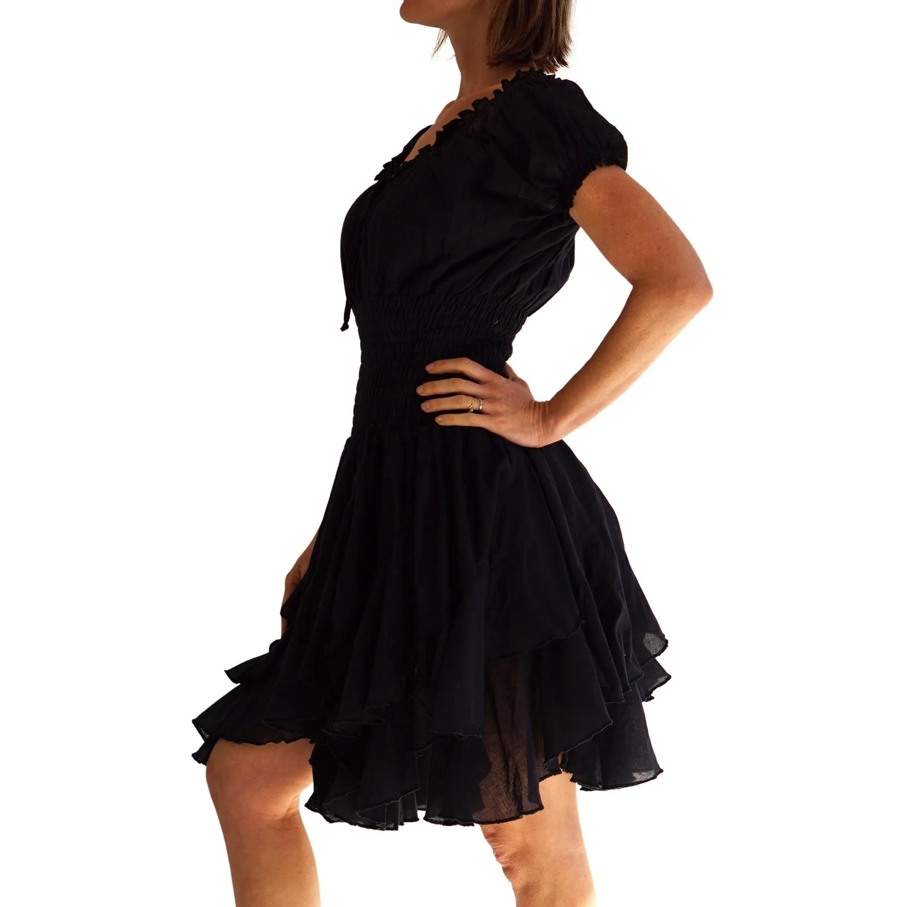 'Willow' Renaissance Dress - Black