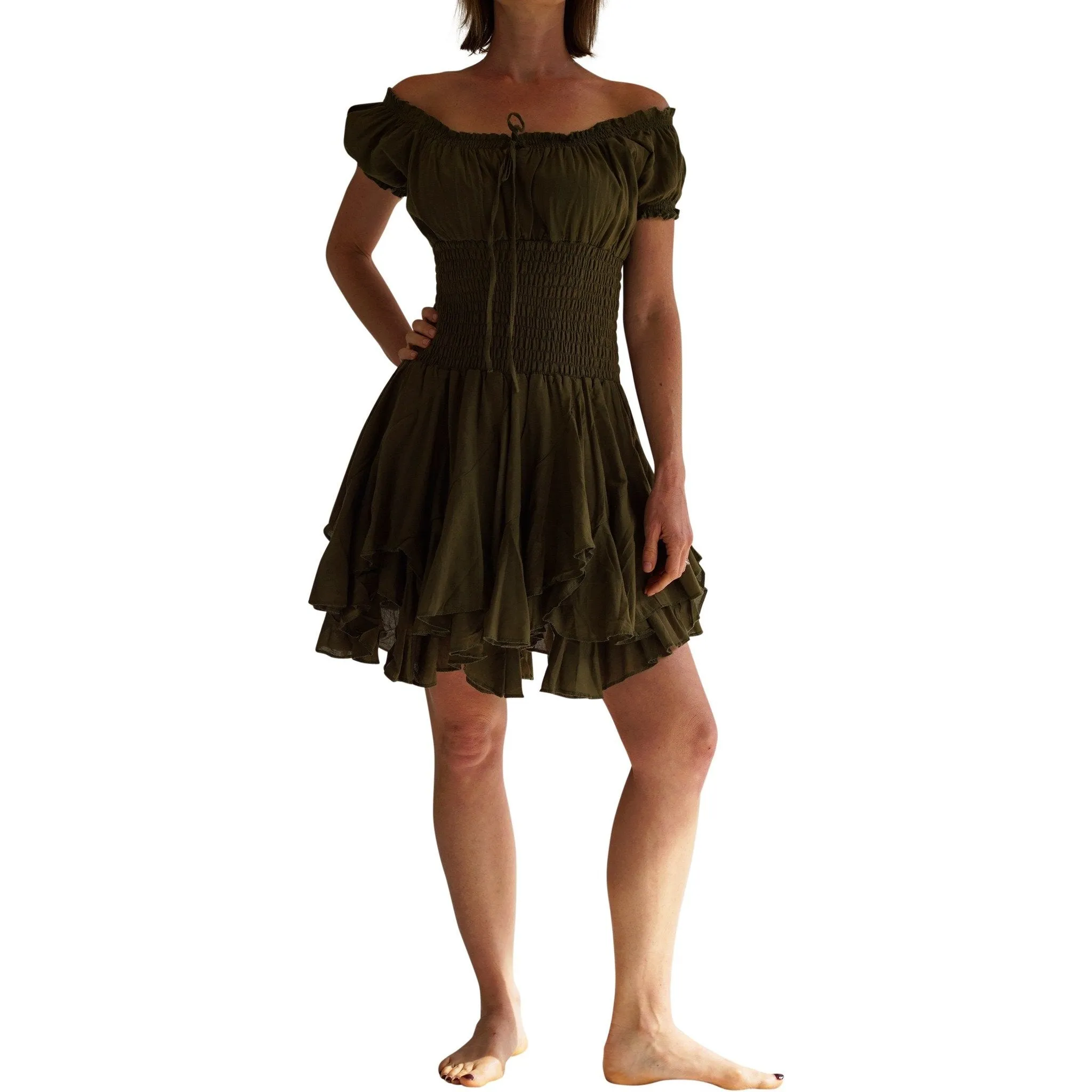 'Willow' Renaissance Dress - Fern Green