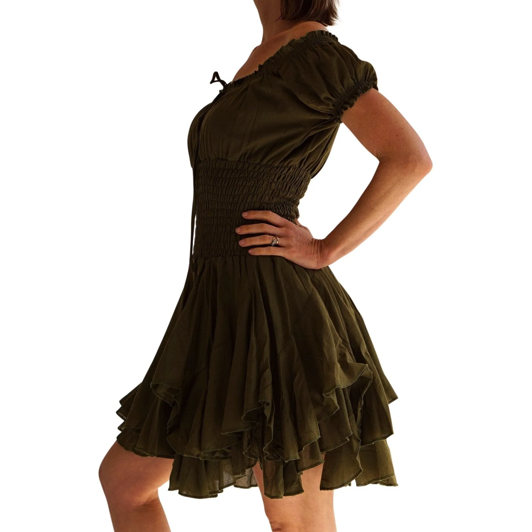 'Willow' Renaissance Dress - Fern Green