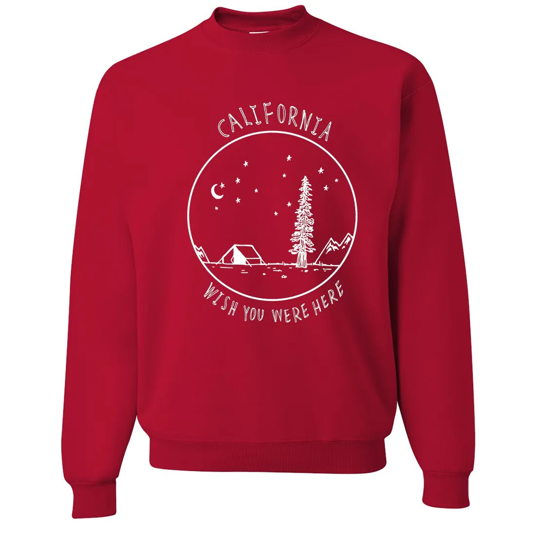 Wish You Were Here White Print Crewneck Sweatshirt