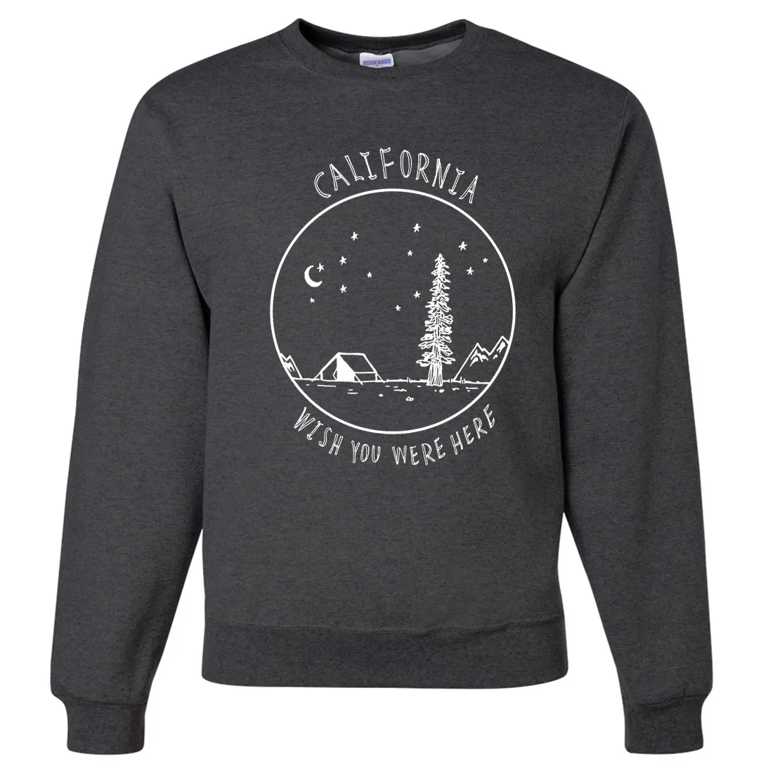 Wish You Were Here White Print Crewneck Sweatshirt
