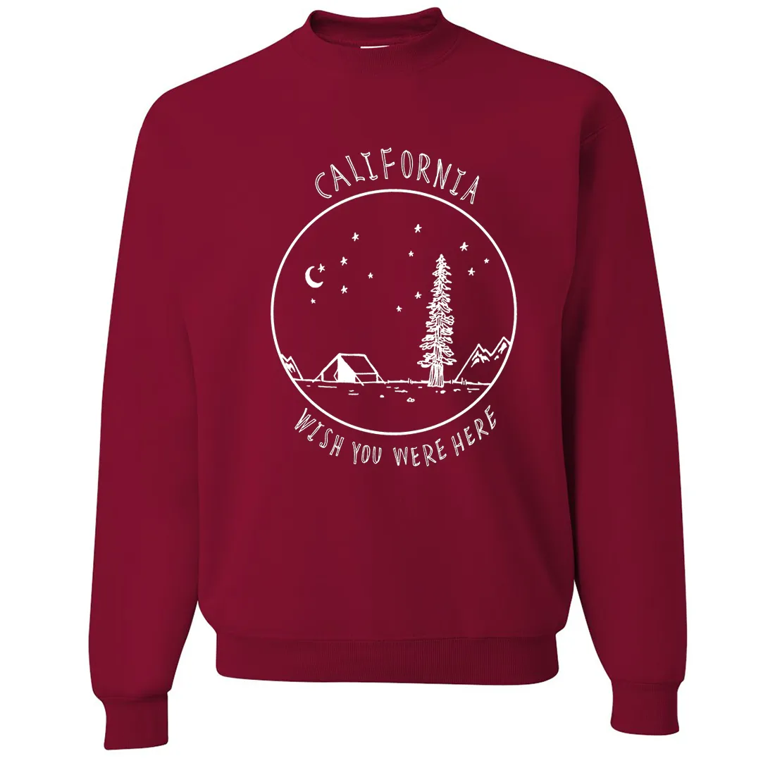 Wish You Were Here White Print Crewneck Sweatshirt