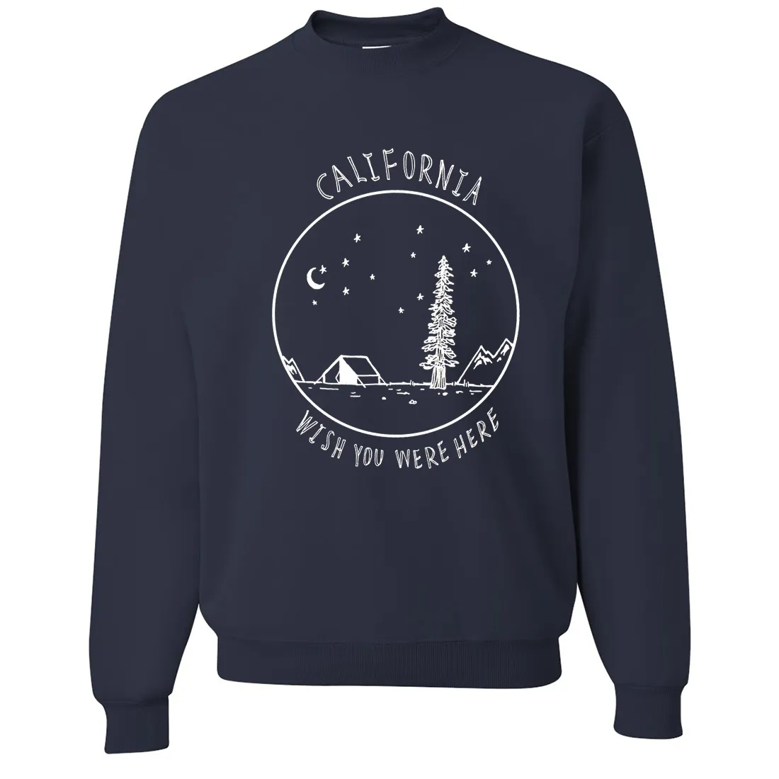 Wish You Were Here White Print Crewneck Sweatshirt