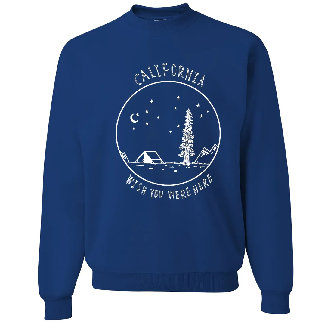 Wish You Were Here White Print Crewneck Sweatshirt