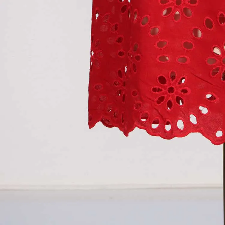 Womens A Line Midi Dress Hollowed Embroidered Cocktail Dress