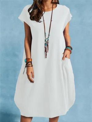Women's Casual Comfy Linen Dresses with Pockets