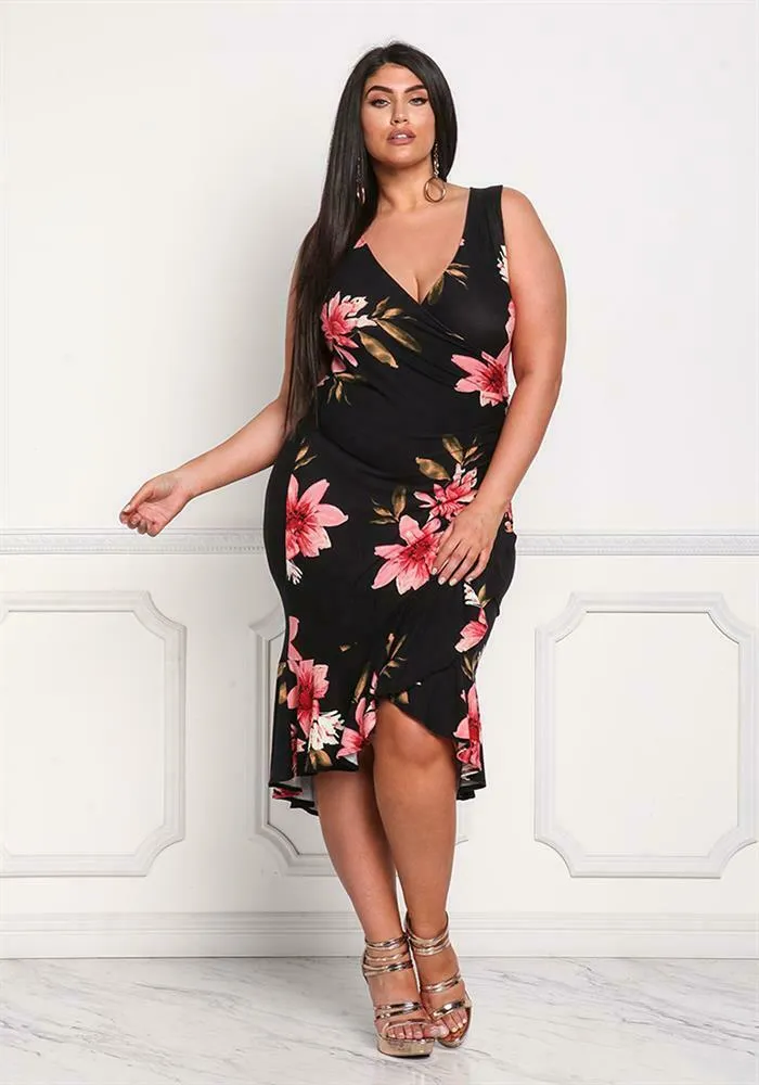 Womens Casual  Plus Size Midi Dresses
