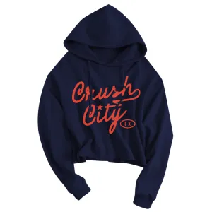 WOMEN'S - Crush City Script | Navy Cropped Hoodie