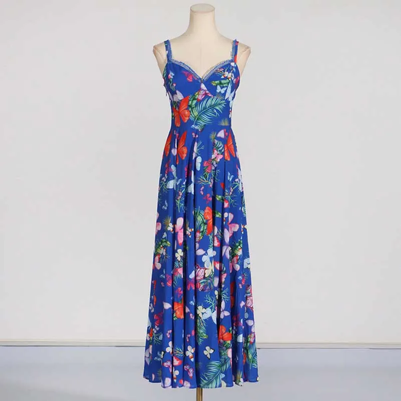 Womens Floral Printed Maxi Dress Beach Party Long Floral dresses