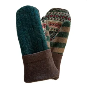 Women's Mittens - Forest Green, Brown & Nordic - 1529 M/L