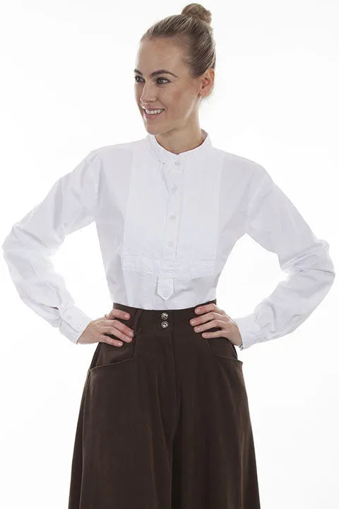 Women's Old West Top Collection: Rangewear Paisley Embroidered Bib Blouse