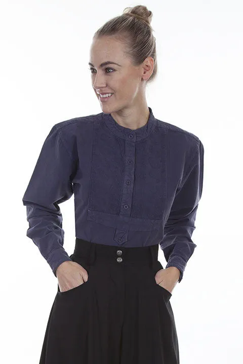 Women's Old West Top Collection: Rangewear Paisley Embroidered Bib Blouse