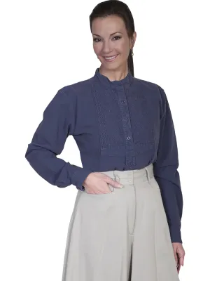 Women's Old West Top Collection: Rangewear Paisley Embroidered Bib Blouse