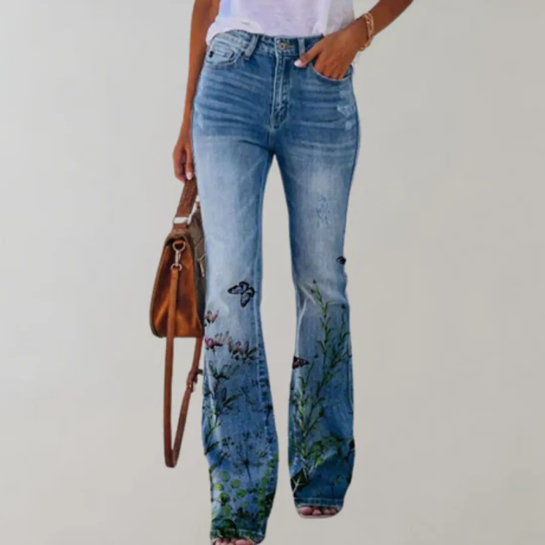 Women's Summer Floral Wide Leg Pants | High Waisted