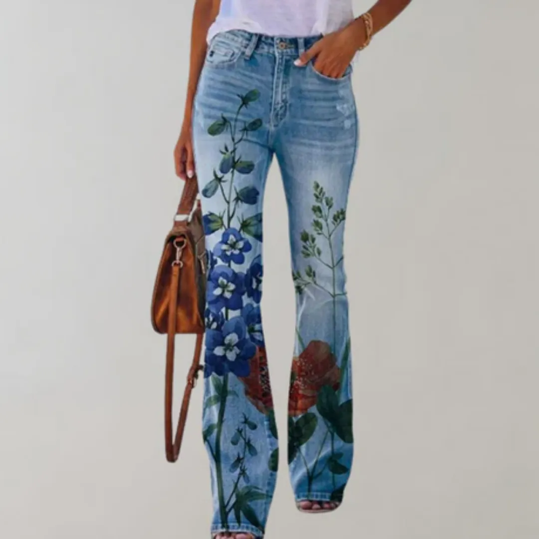 Women's Summer Floral Wide Leg Pants | High Waisted