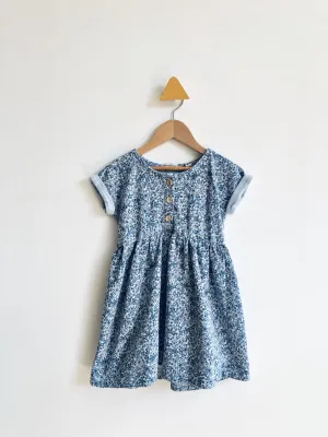 Wood Button Flower Dress // 5Y