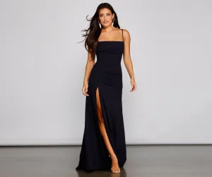 Wren Formal Stylish Ruched Crepe Dress