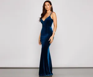 Yamileth Formal Lace Charming Up Velvet Dress