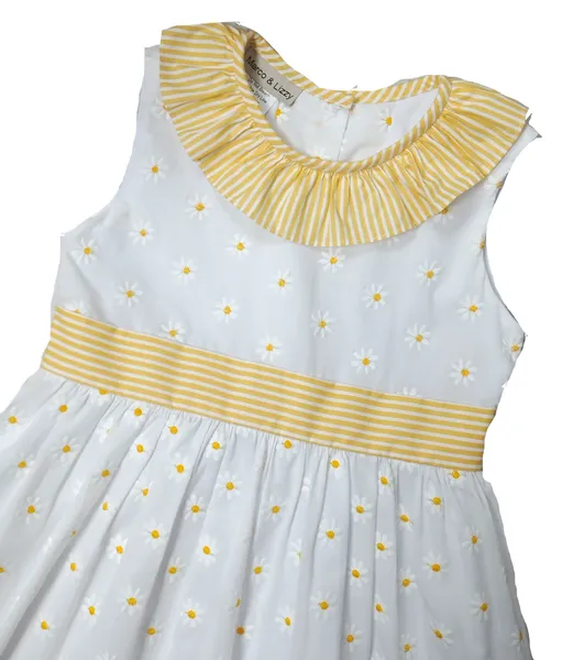 Yellow Daisies Embroidered Girl's Classic sleeveless Dress