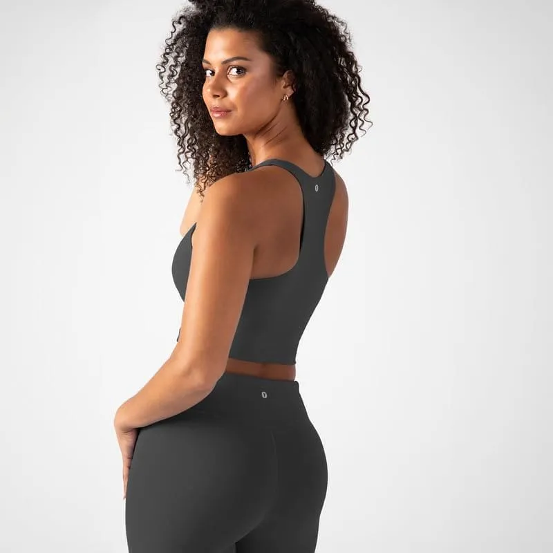 YITTY Active Women's UltraLuxe Built-in Bra Tank Top, Athleisure, 4-Way-Stretch, Onyx