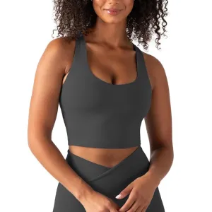 YITTY Active Women's UltraLuxe Built-in Bra Tank Top, Athleisure, 4-Way-Stretch, Onyx