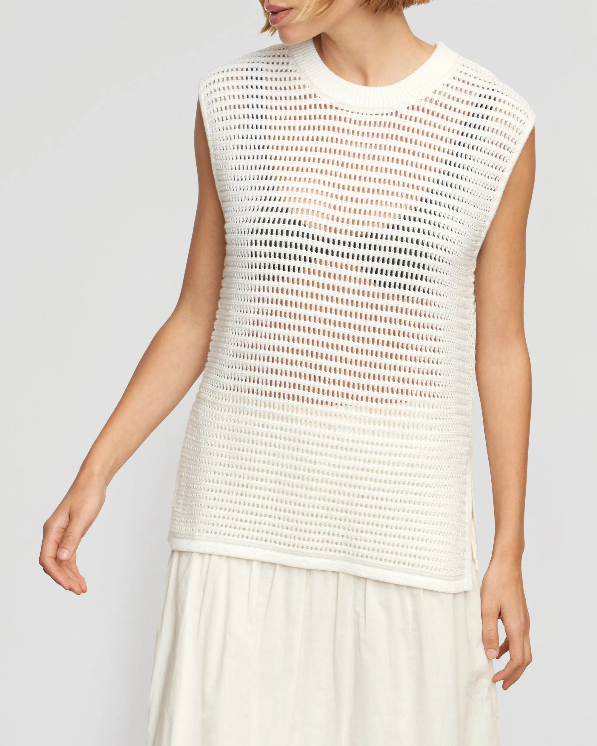 Zada Organic Cotton Crochet Sweater Tank