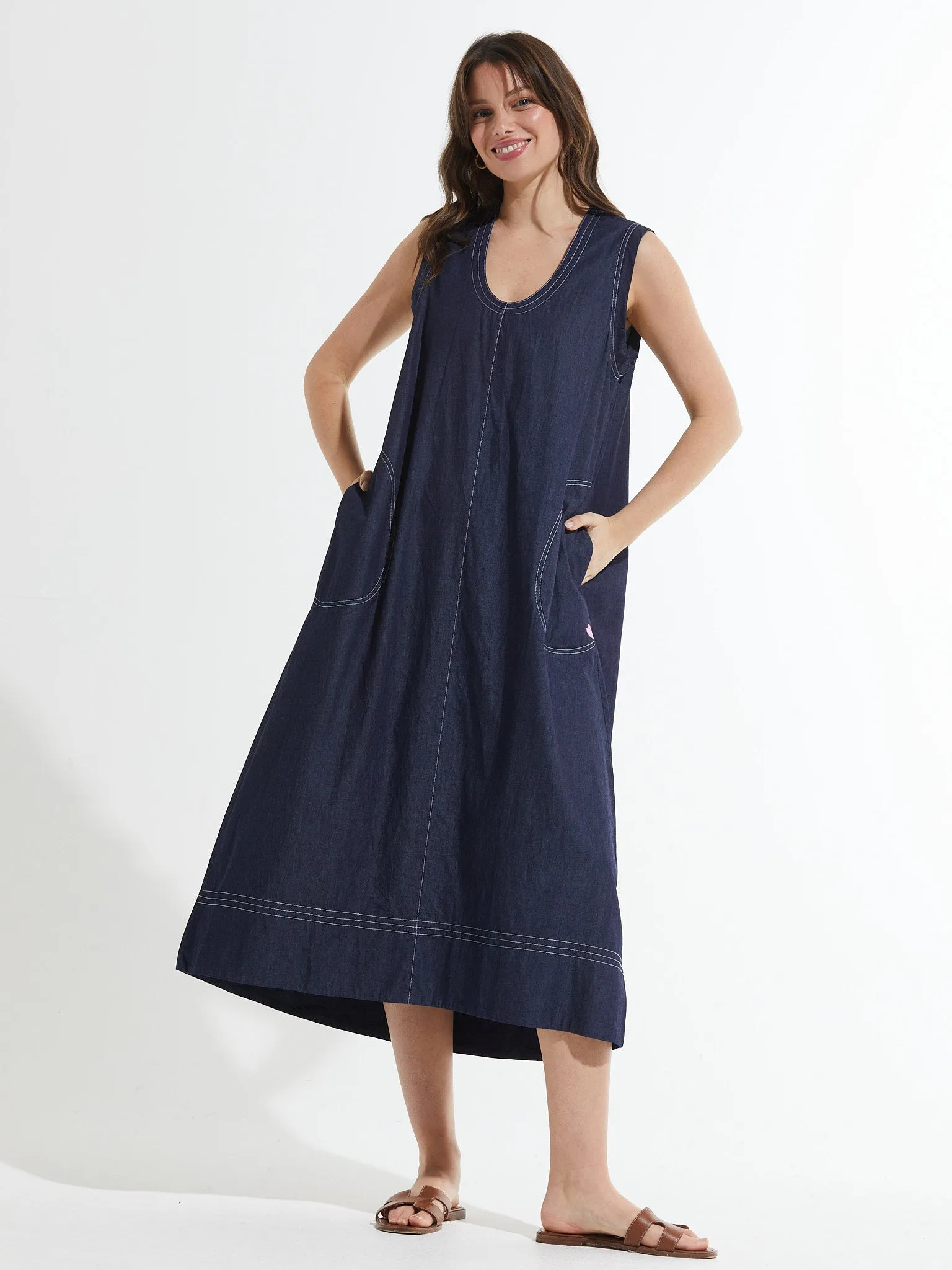 Zaket & Plover Denim Maxi Dress, Style #ZP7462U