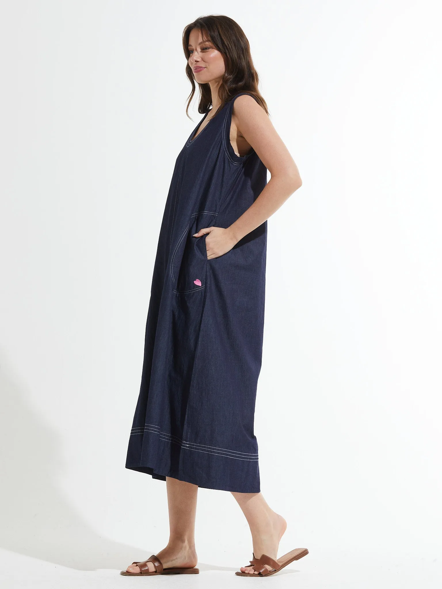 Zaket & Plover Denim Maxi Dress, Style #ZP7462U