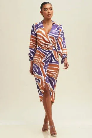 Zari High Split Wrap Dress
