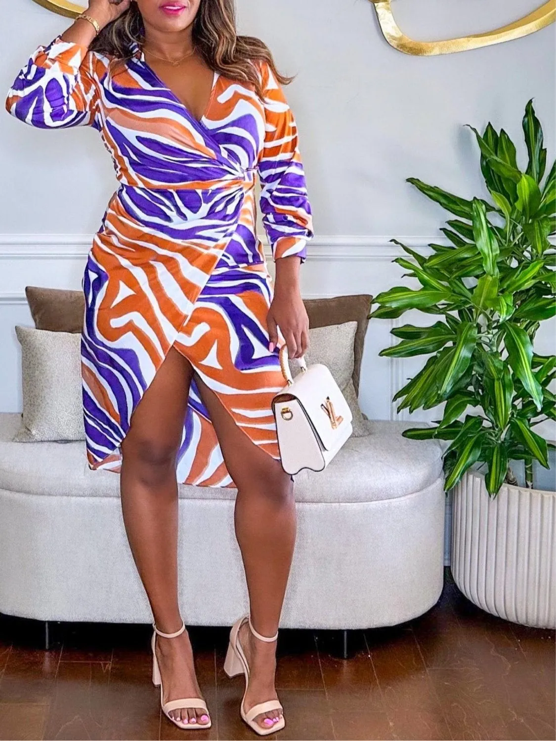 Zari High Split Wrap Dress